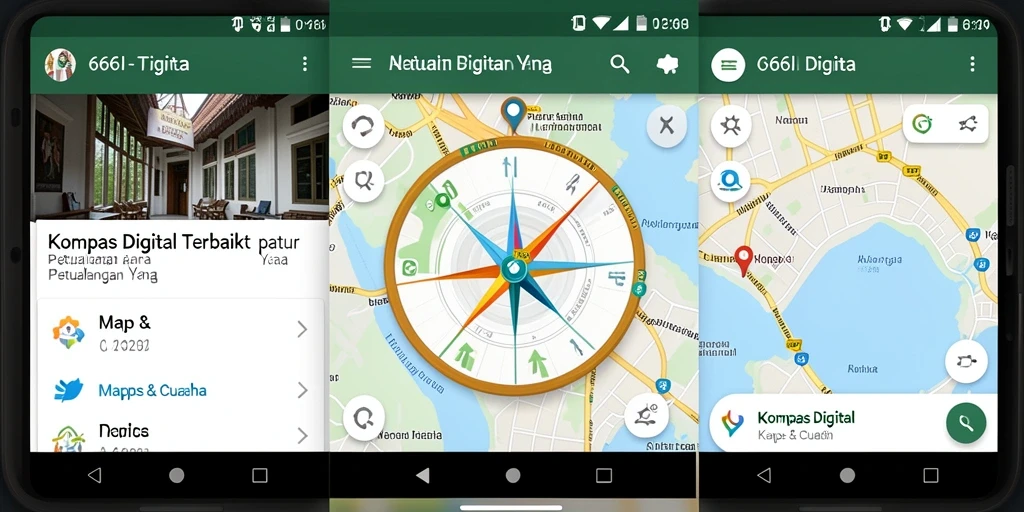 Tampilan antarmuka aplikasi Kompas Digital yang mudah digunakan.