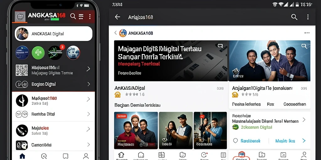 Tampilan utama aplikasi ANGKASA168 dengan berbagai artikel berita.