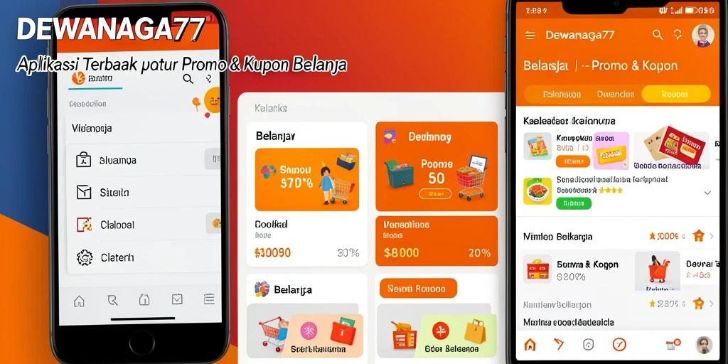 Antarmuka aplikasi DEWANAGA77 yang sederhana untuk akses promo dan kupon.