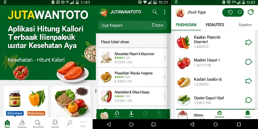 Antarmuka JUTAWANTOTO yang ramah pengguna untuk menghitung kalori.