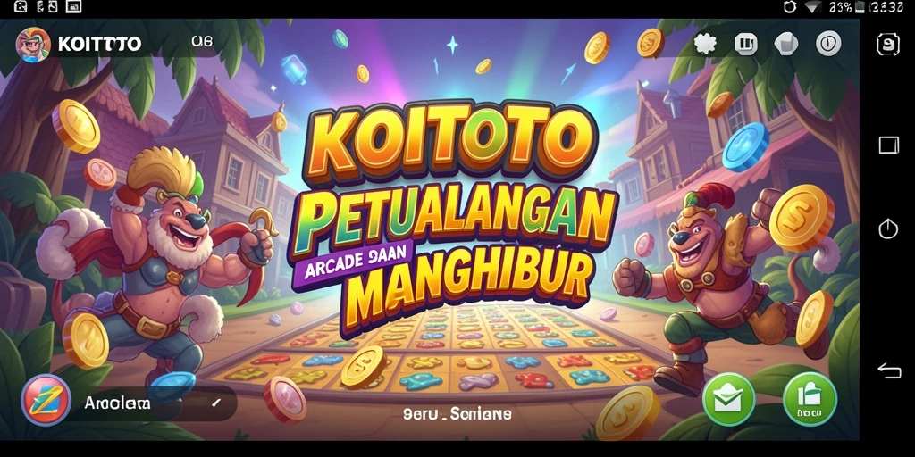 Antarmuka seru dan penuh warna dari game Arcade KOITOTO.