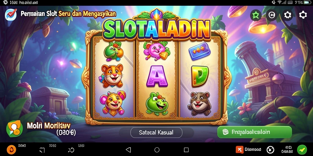 Antarmuka permainan SLOTALADIN yang menarik dan mudah digunakan.