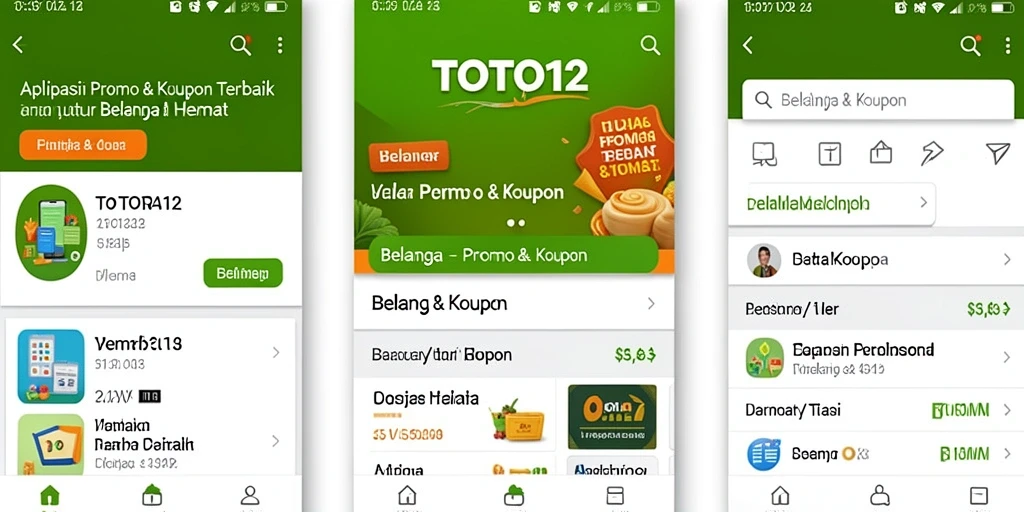 Tampilan antarmuka TOTO12 yang menarik untuk promo dan kupon.